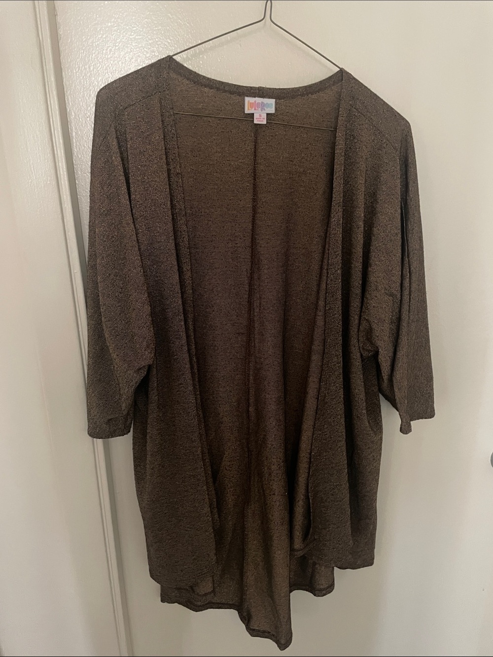 LuLaRoe Lightweight Open Cardigan in Dark Brown. Pairs with pants or dress.